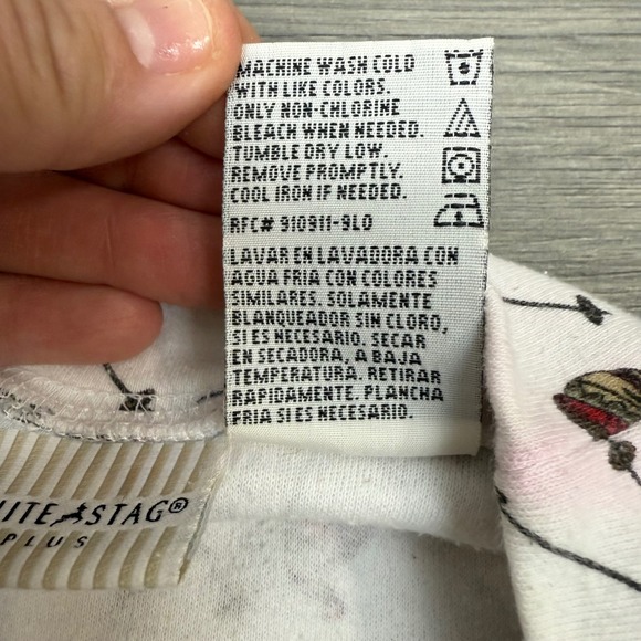 White Stag 18W/20W Ski Skating Winter Print Top – Long Sleeve Mock Neck FLAW - Picture 4 of 12